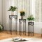 Black 3-Piece Mosaic Plant Stand Set Metal Stackable Indoor Outdoor Decorative